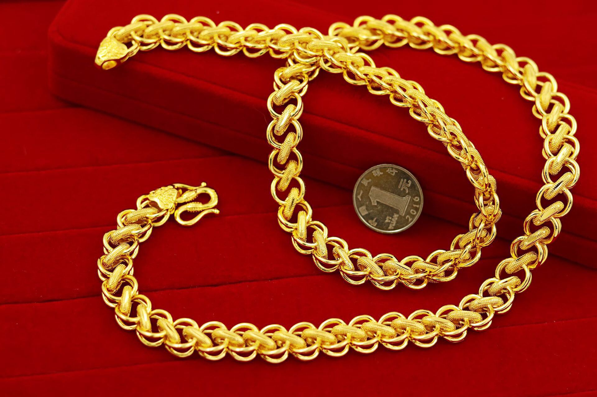 项链网红同款越南沙金正品泰国大金链子不掉项链