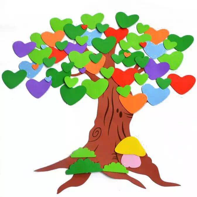 幼儿园环创立体墙贴特大爱心许愿树小学教室黑板报墙贴