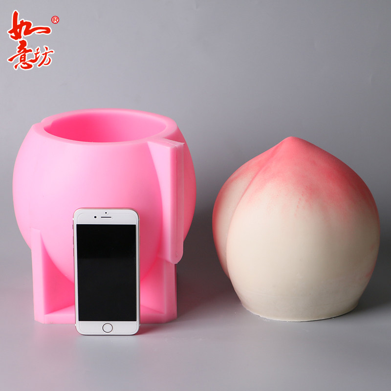 寿桃模具巧克力硅胶奶冻冰淇淋蛋糕装饰空心立体烘焙模具