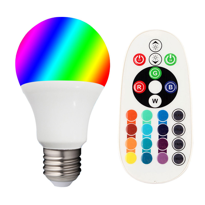 led彩色灯泡遥控变光七彩黄绿蓝彩酒吧装饰led单灯