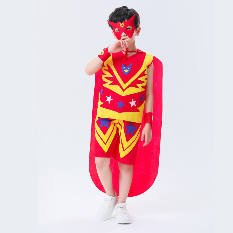 秀幼儿园手工材料diy男童奥特曼亲子走秀表演服 环保服装 儿童时装