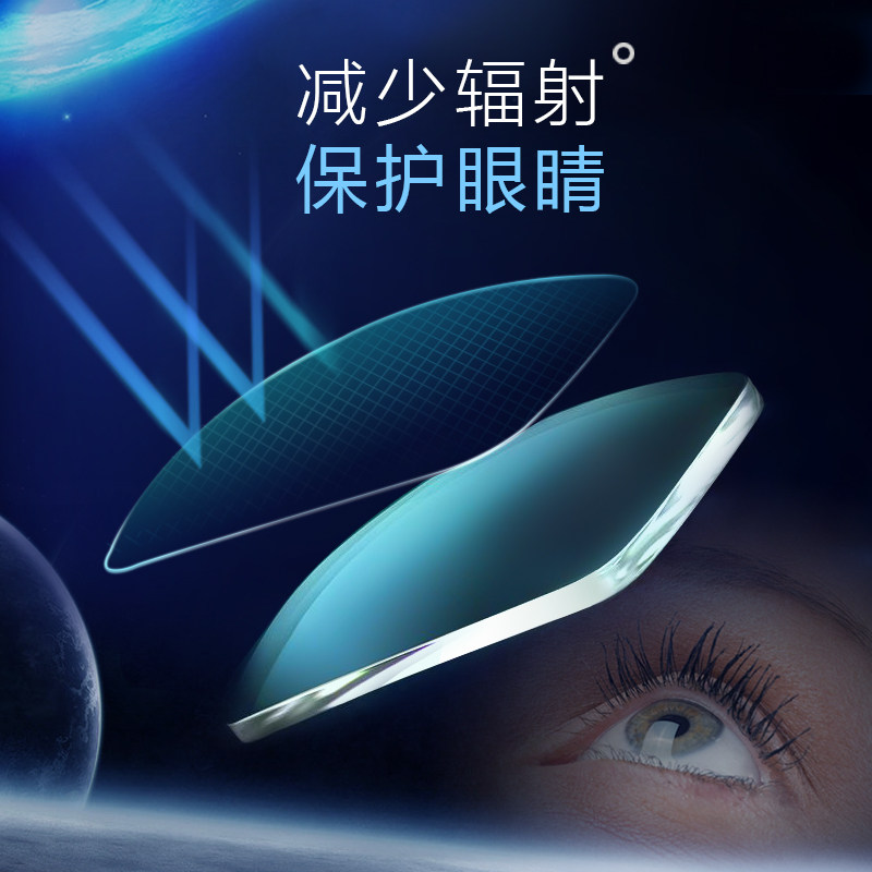 【定制片】明月1.71防蓝光镜片变色pmc高度数散光近视眼镜片 2片
