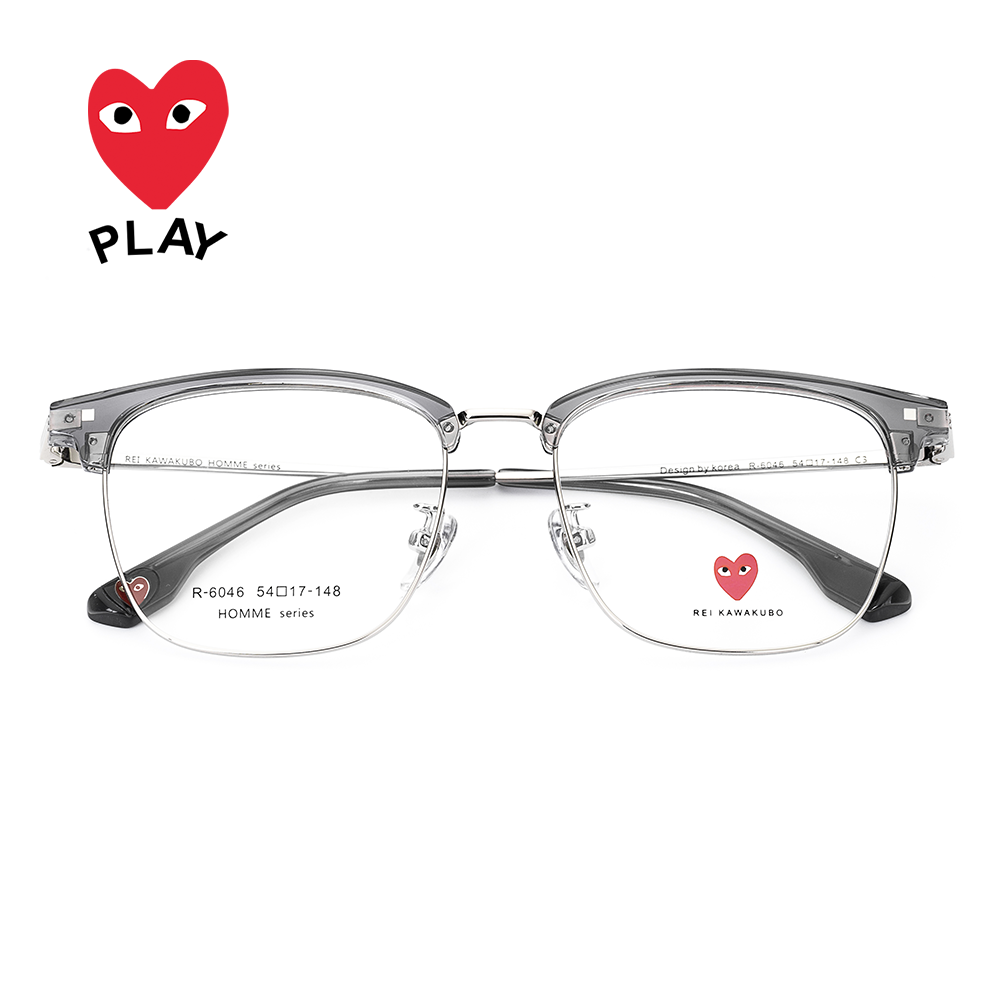 镜框川久保玲半框眉眼商务复古大脸近视近视眼眼睛眼镜架