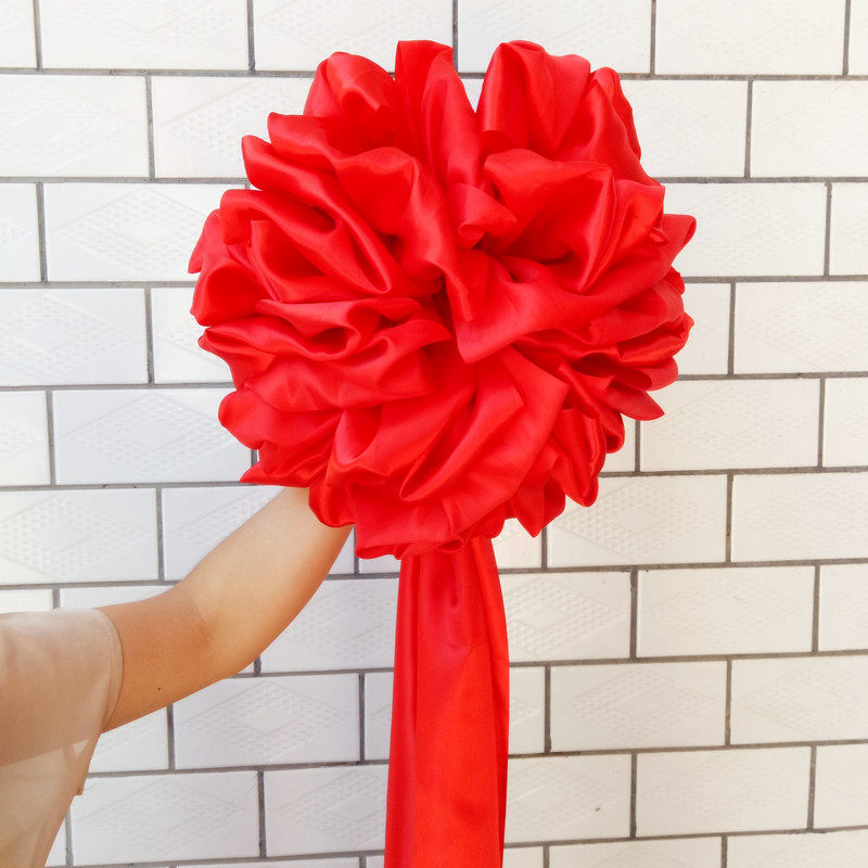 剪彩大红花球颁奖大花球奠基揭牌红绣球婚车新车大红花绸布送绸带