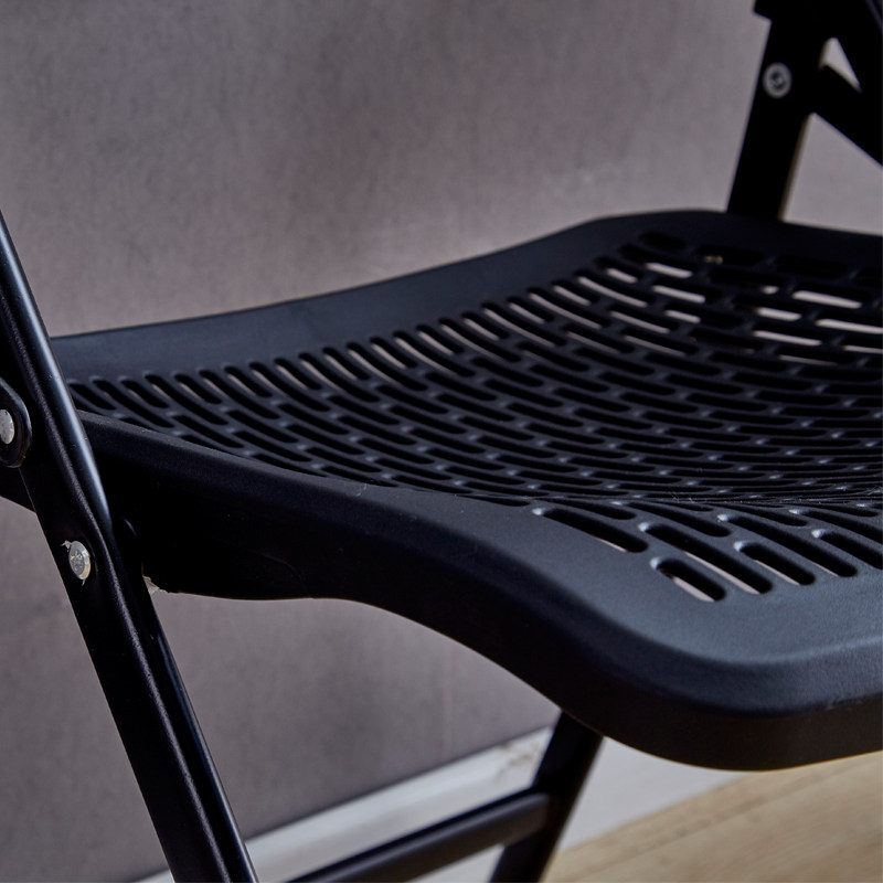 折叠椅子椅收折背椅会议休闲靠椅黑色靠背拆叠折叠椅