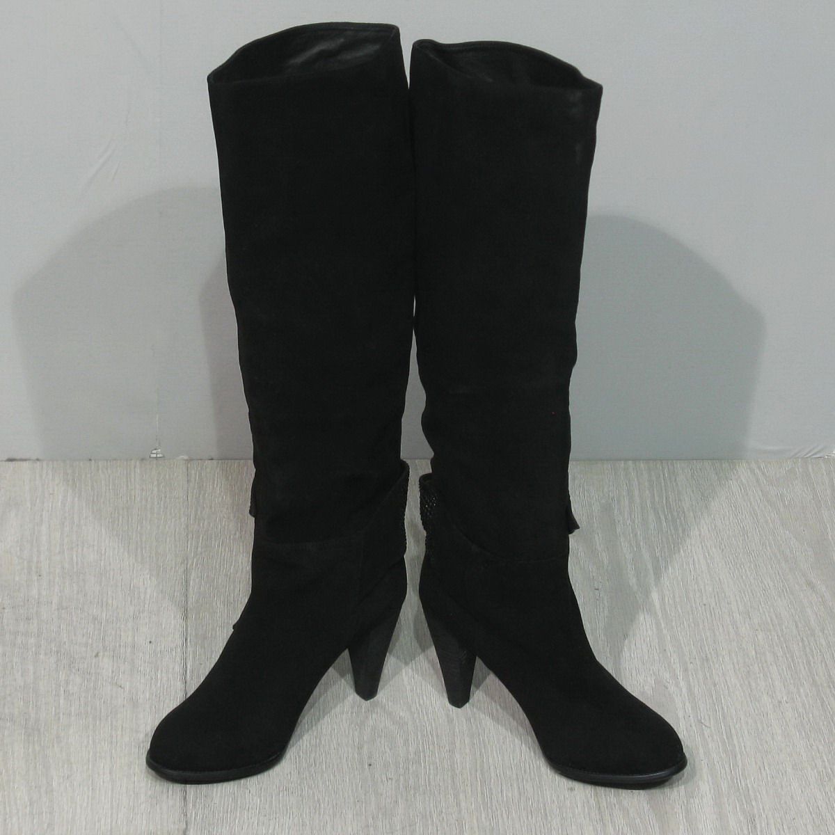 osa欧莎女鞋黑色羊皮靴子长靴时装靴