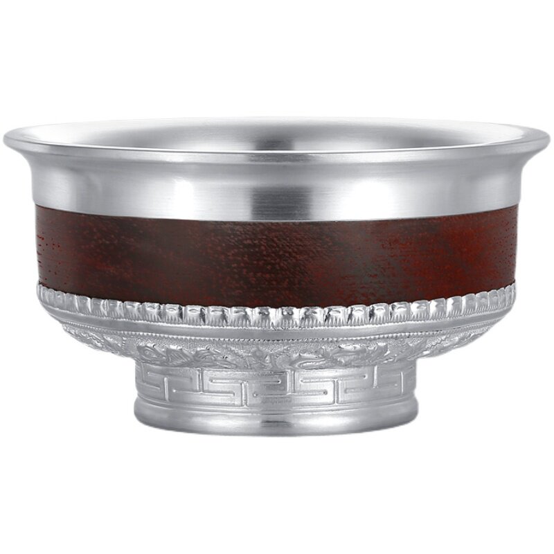 苏州银楼吉祥八宝纯银雪花蒙古族马奶银碗敬酒其它首饰