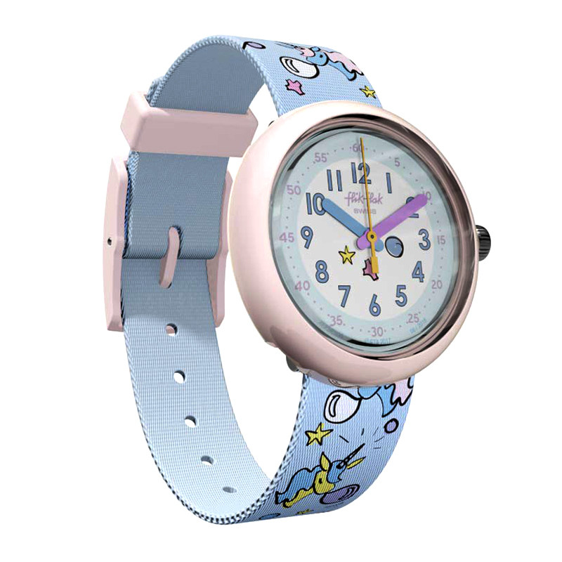 swatch/斯沃琪 儿童表石英男孩女孩手表zfpnp030 泡泡独角兽