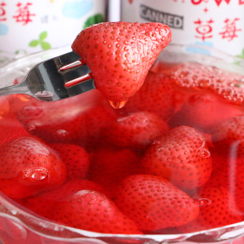 罐头天同小懒新鲜草莓312g整箱箱包零食应急水果罐头