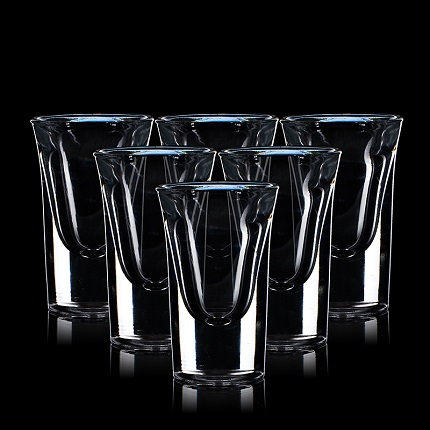 酒杯厚底吞杯白酒杯利口一口杯小玻璃烈酒套装白酒杯