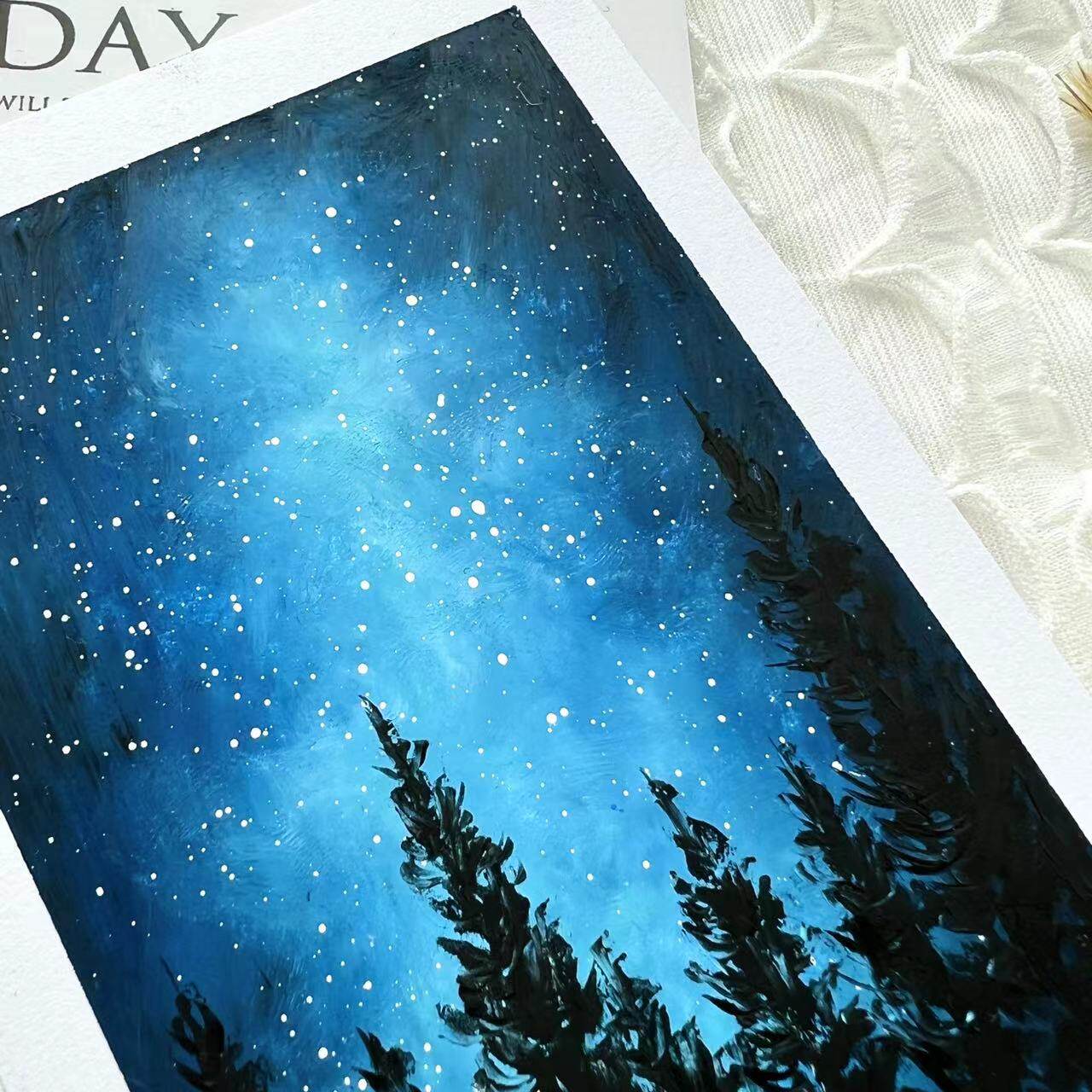 扇形susy筱梦推荐星空雪花专用丙烯套装鱼尾丙烯颜料