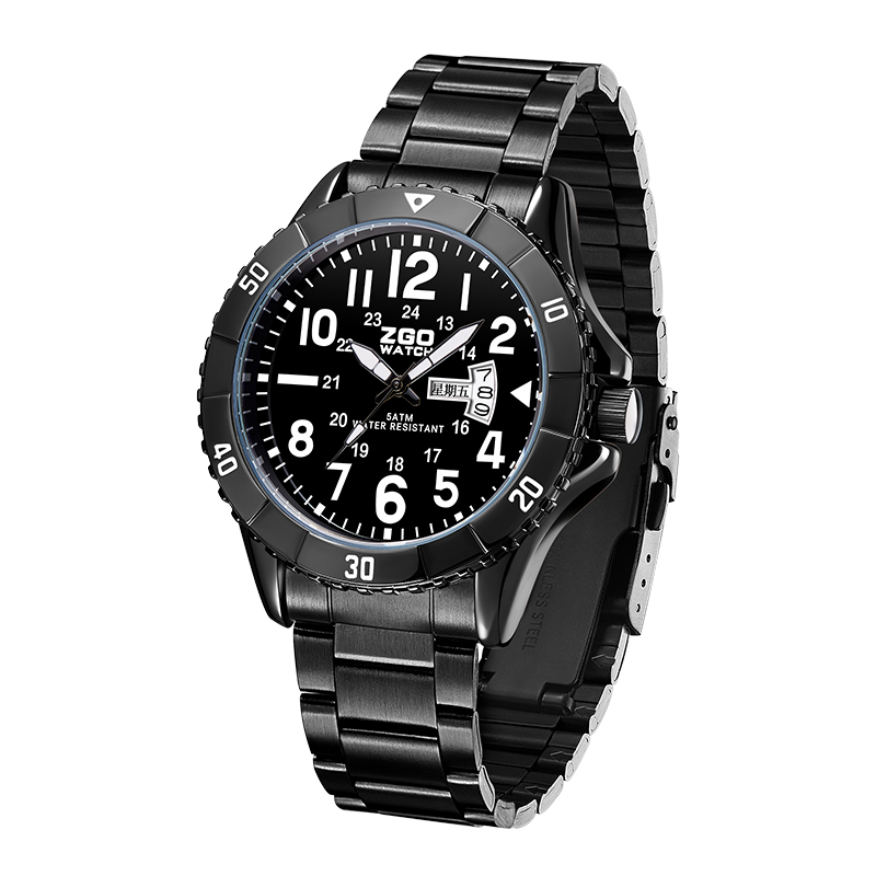 zgo 钢带青少年男款机械运动潮流高中生初中生防水表中学生手表