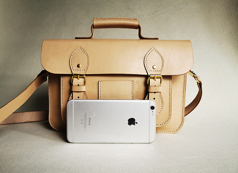 手工皮包原创复古经典牛皮植鞣皮斜跨手拎大容量剑桥包diy材料包