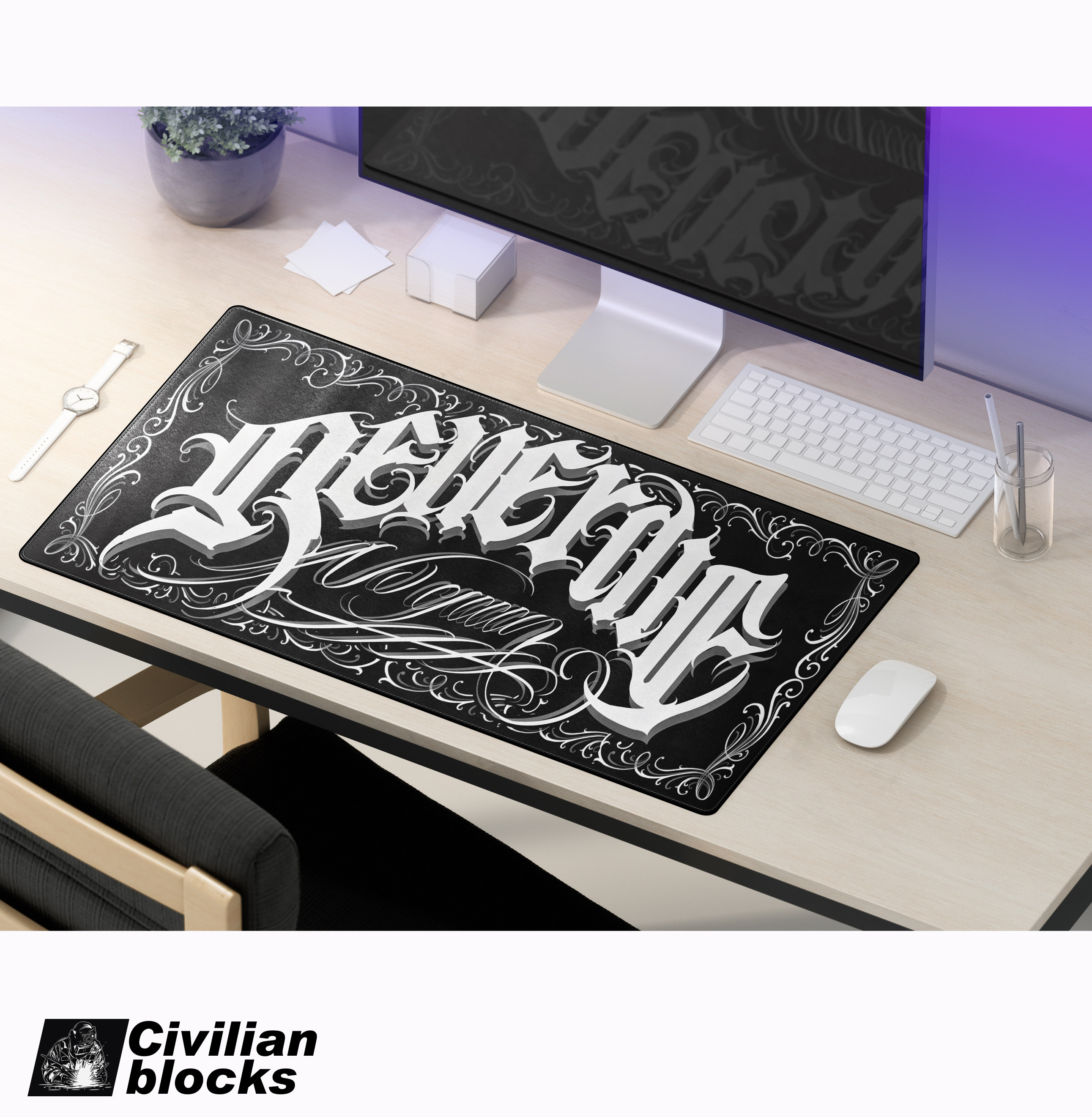 西海岸卡诺oldschool花体字硬核匪帮鼠标垫鼠标垫