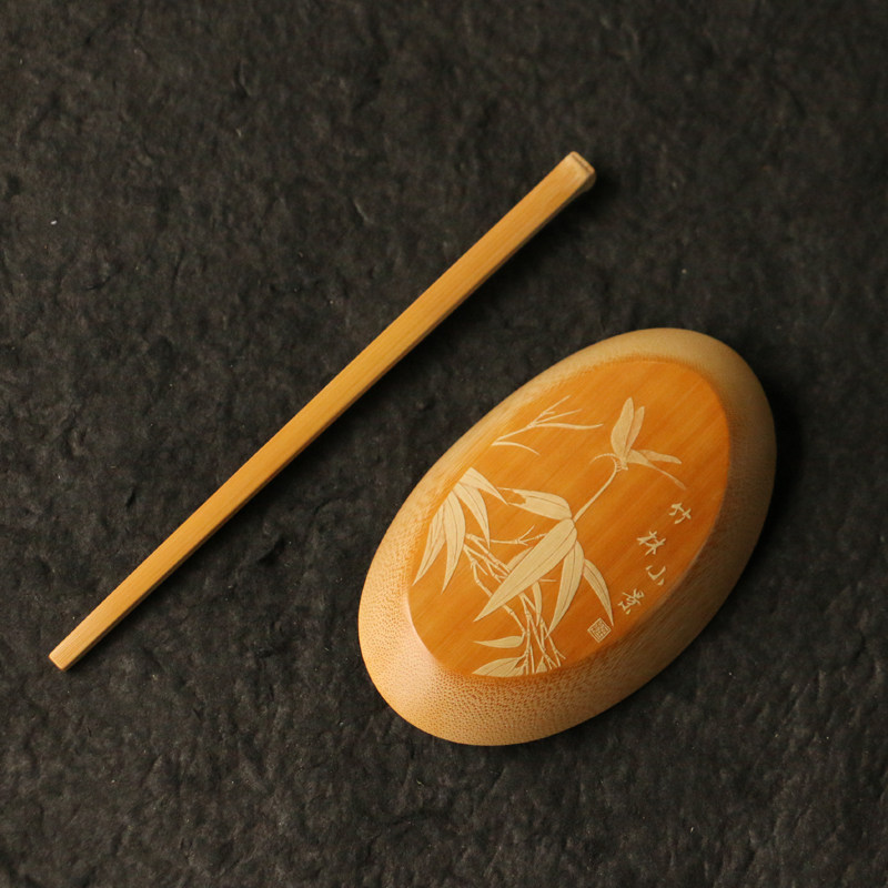 几十留青文玩竹雕茶具雕刻精工几十年飞本戚挺竹编