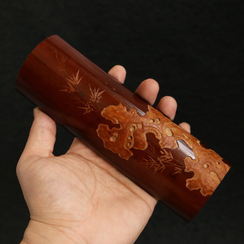 一物一拍精选云南湘妃竹老料纯手工打磨巧雕工艺茶道赏茶荷茶则竹