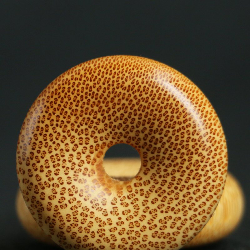 精工鱼籽纹爆实心竹老平安扣挂件把玩文玩手持茶道