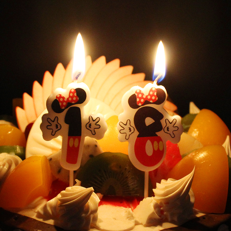 生日蛋糕蜡烛 生日蜡烛 创意 浪漫 卡通 宝宝周岁 数字 儿童 装饰