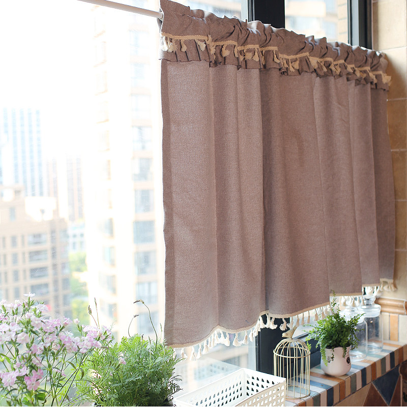 特价小窗帘美式半帘咖啡帘短帘门帘半截帘风水帘厨房窗帘清仓小帘