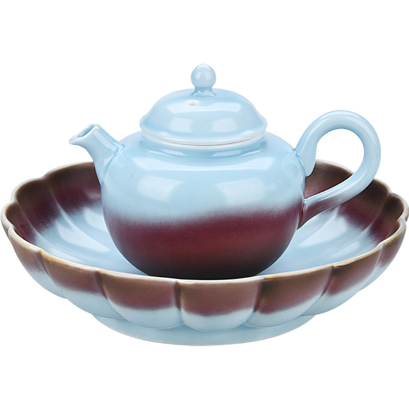 容山堂固德陶瓷钧瓷盖碗壶承大号泡茶茶壶茶杯茶壶