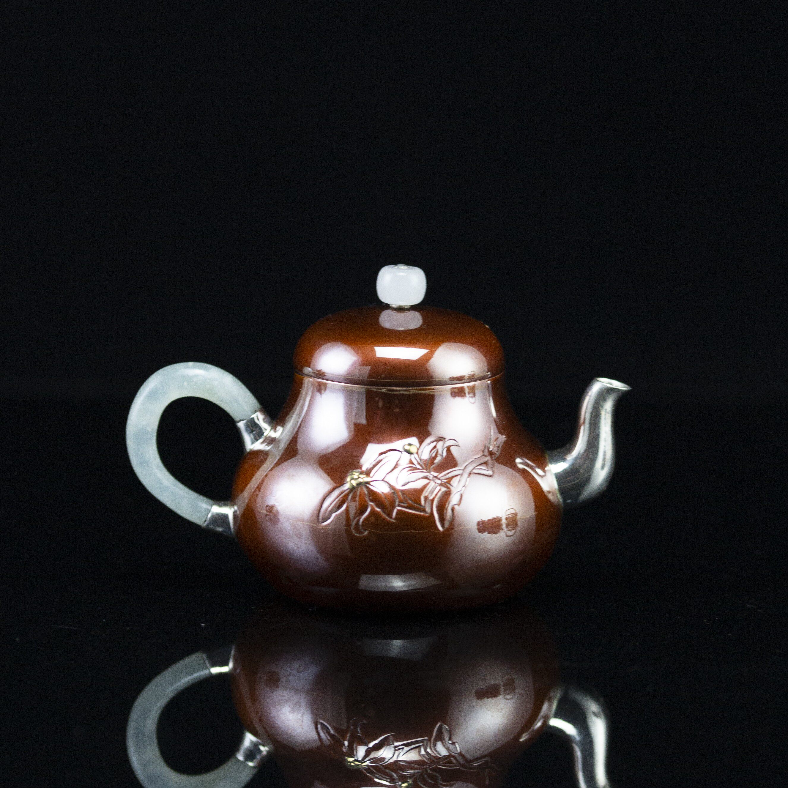 茶壶主播推荐容山堂纯银泡茶手工茶具银壶家用茶壶