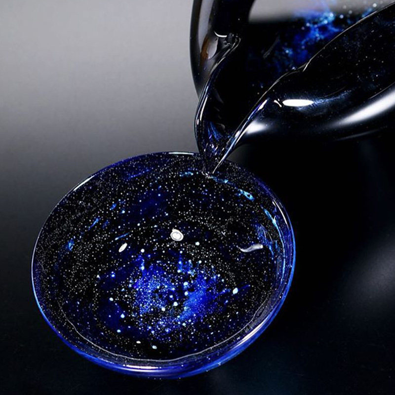 杯子川大夜空茶杯玻璃介手黑川酒杯品酒星空茶杯