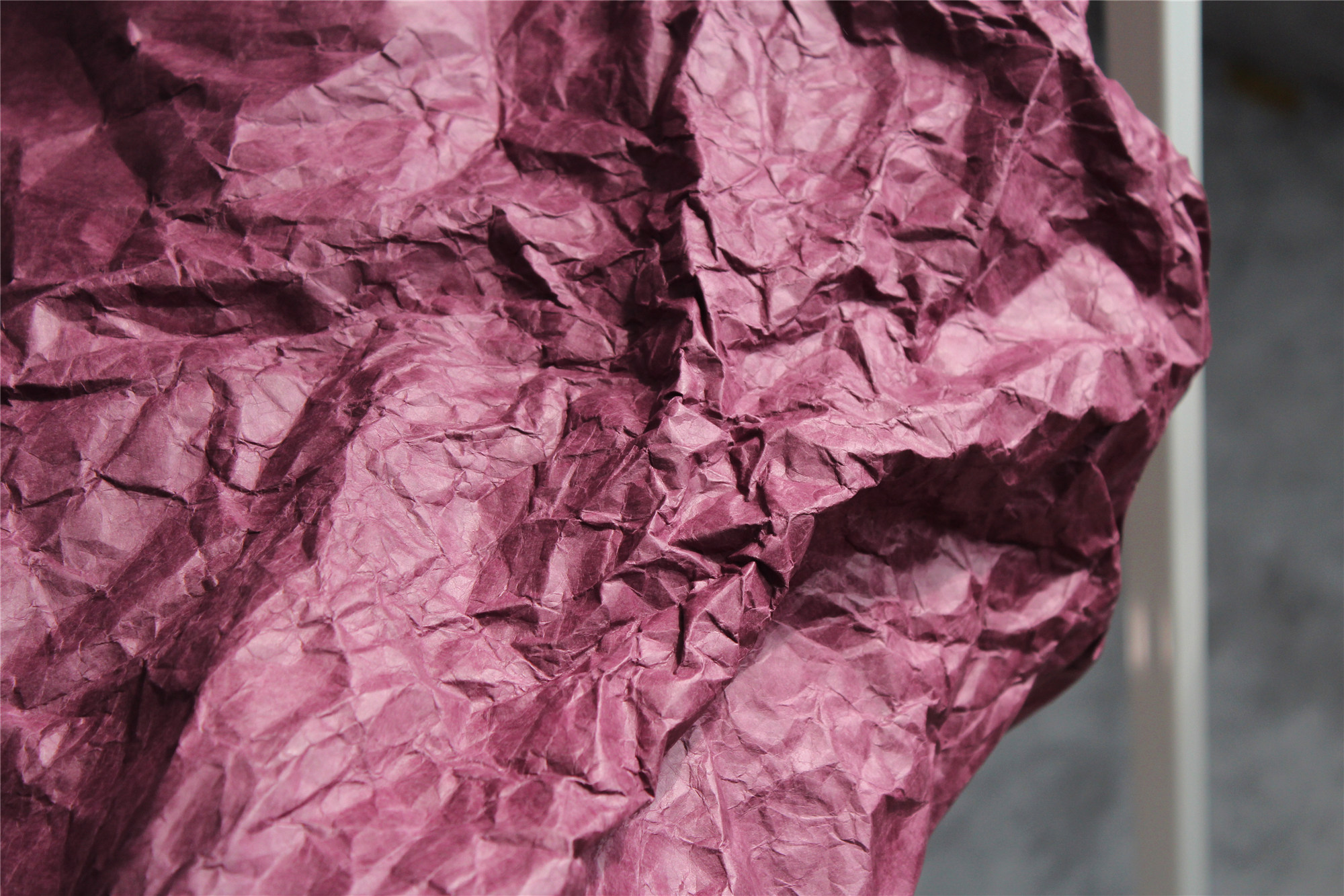 砖红色揉捏褶皱肌理杜邦纸水洗呼吸纸撕不烂布料服装毕业设计面料