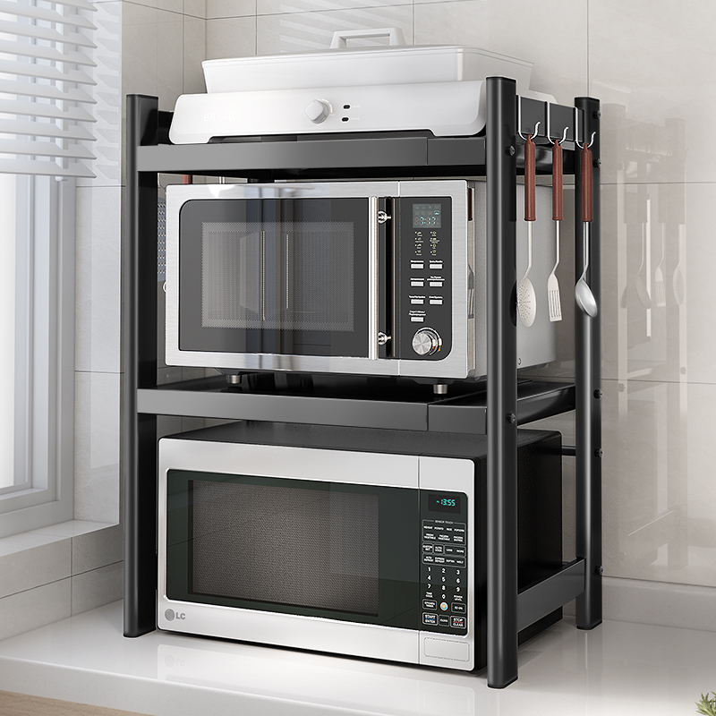厨房置物架微波炉烤箱架子电饭煲台面收纳支架家用厨房置物架