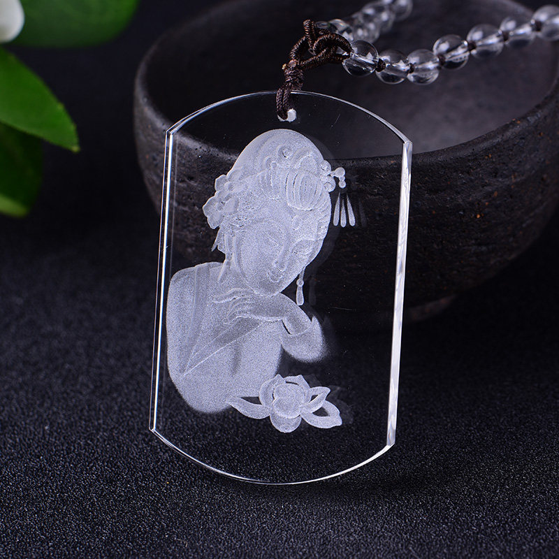 天然转运汽车民族风头像美女项链毛衣白水晶男珠项坠