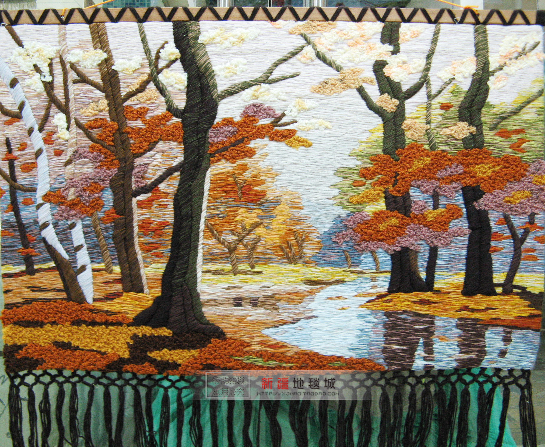 新疆艺术手工挂毯胡杨林客厅卧室壁挂壁毯壁画挂毯