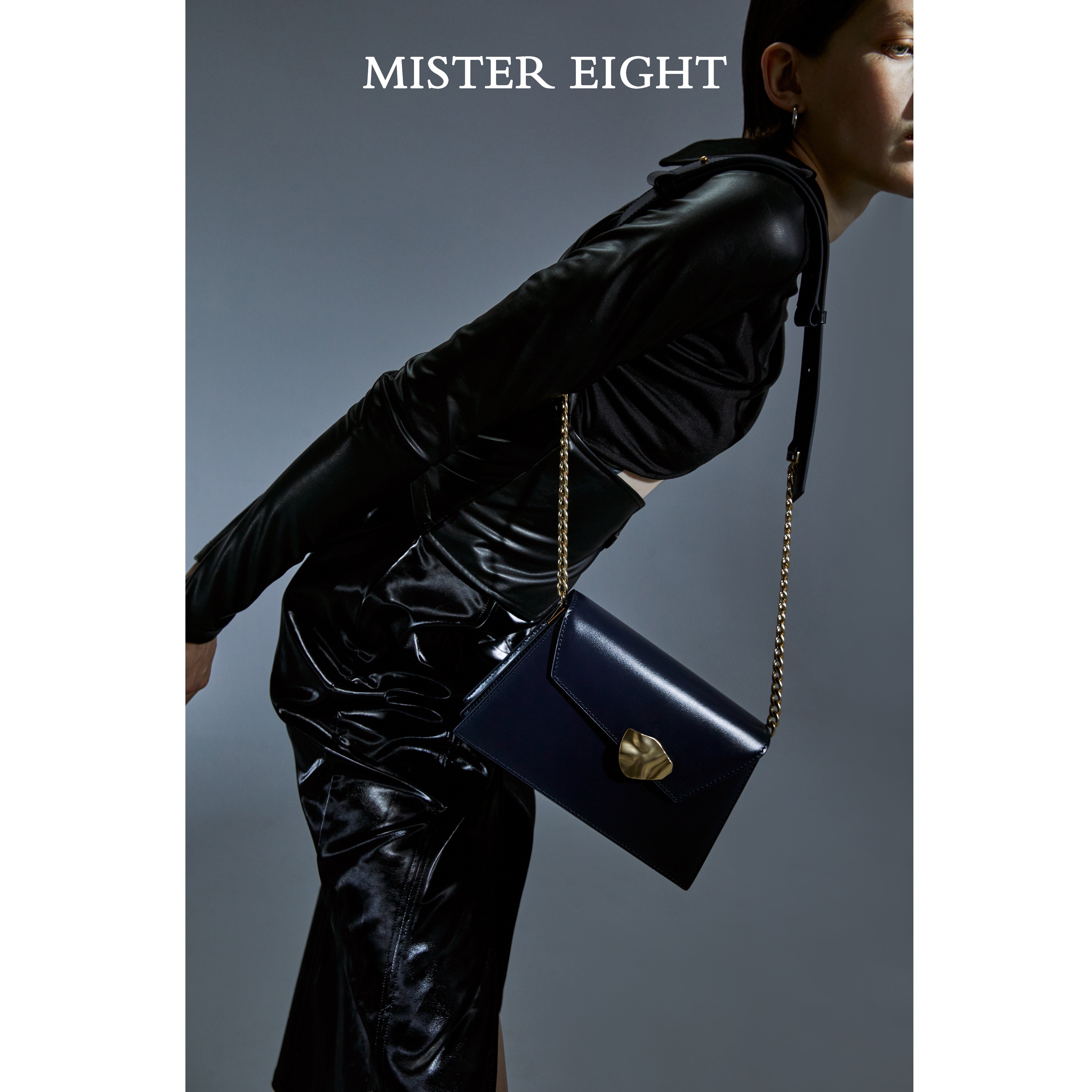 mistereight设计鳄鱼风琴包女单肩包头牛皮信封女士包袋