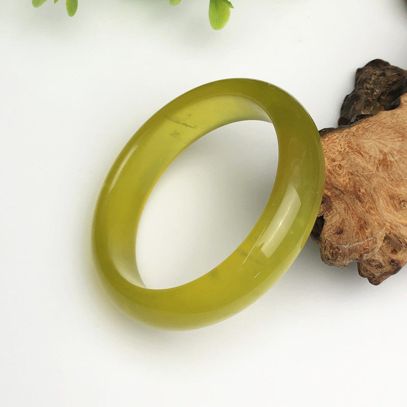 手镯岫玉黄金玉正品黄平朝鲜黄手镯包邮手饰