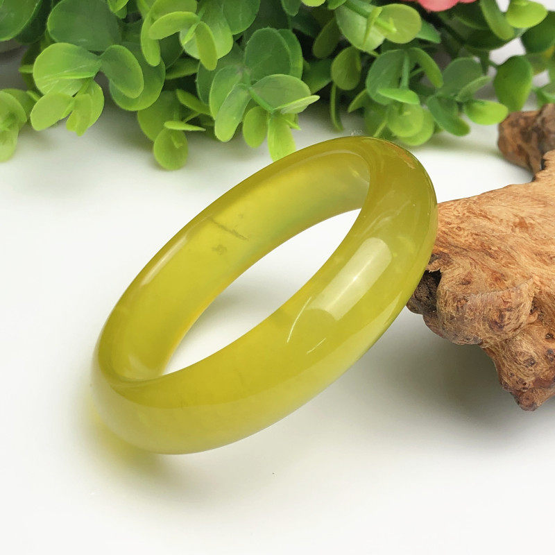 手镯岫玉黄金玉正品黄平朝鲜黄手镯包邮手镯