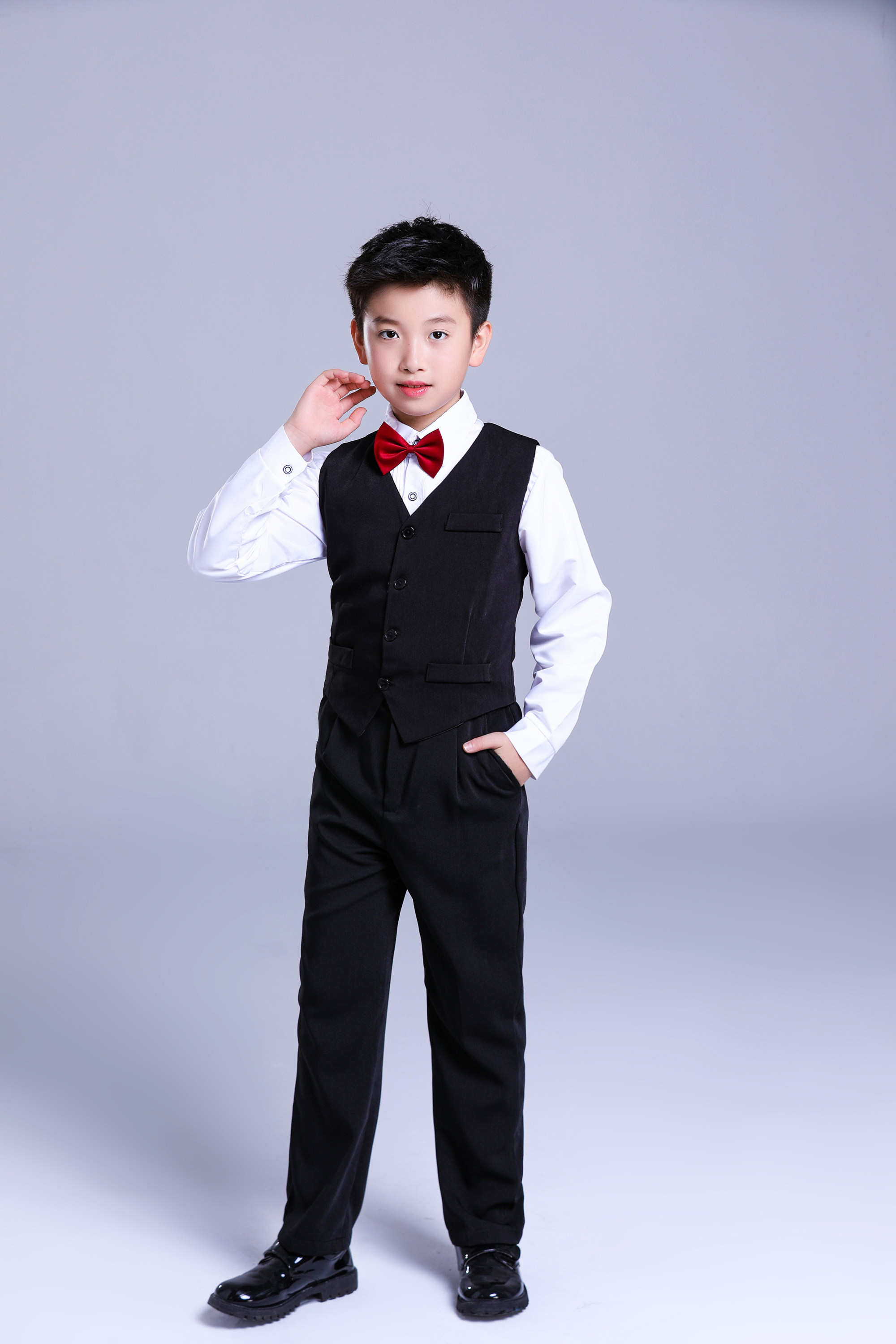 男童礼服马甲秋冬套装花童主持人儿童儿童演出服