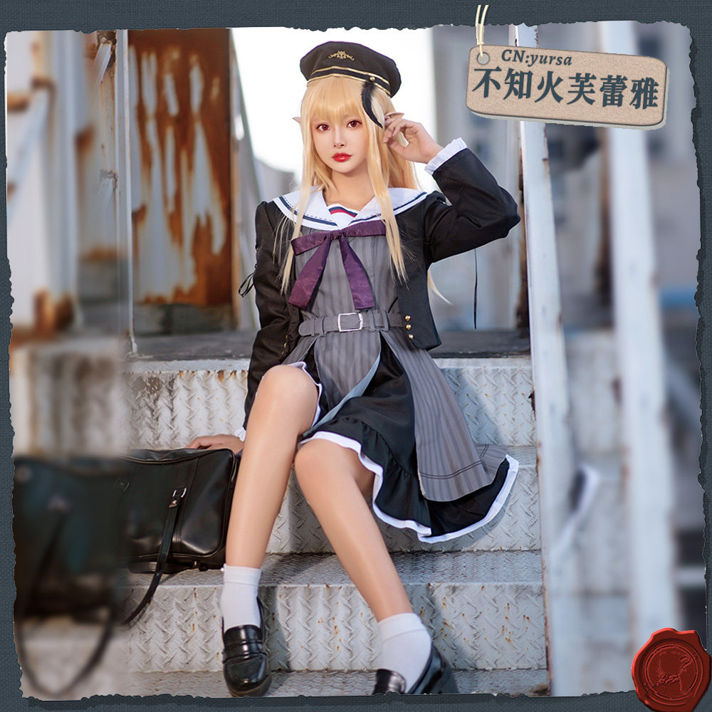 cgcos日本游戏vtuber虚拟偶像不知火芙蕾雅制服cosplay服装女装