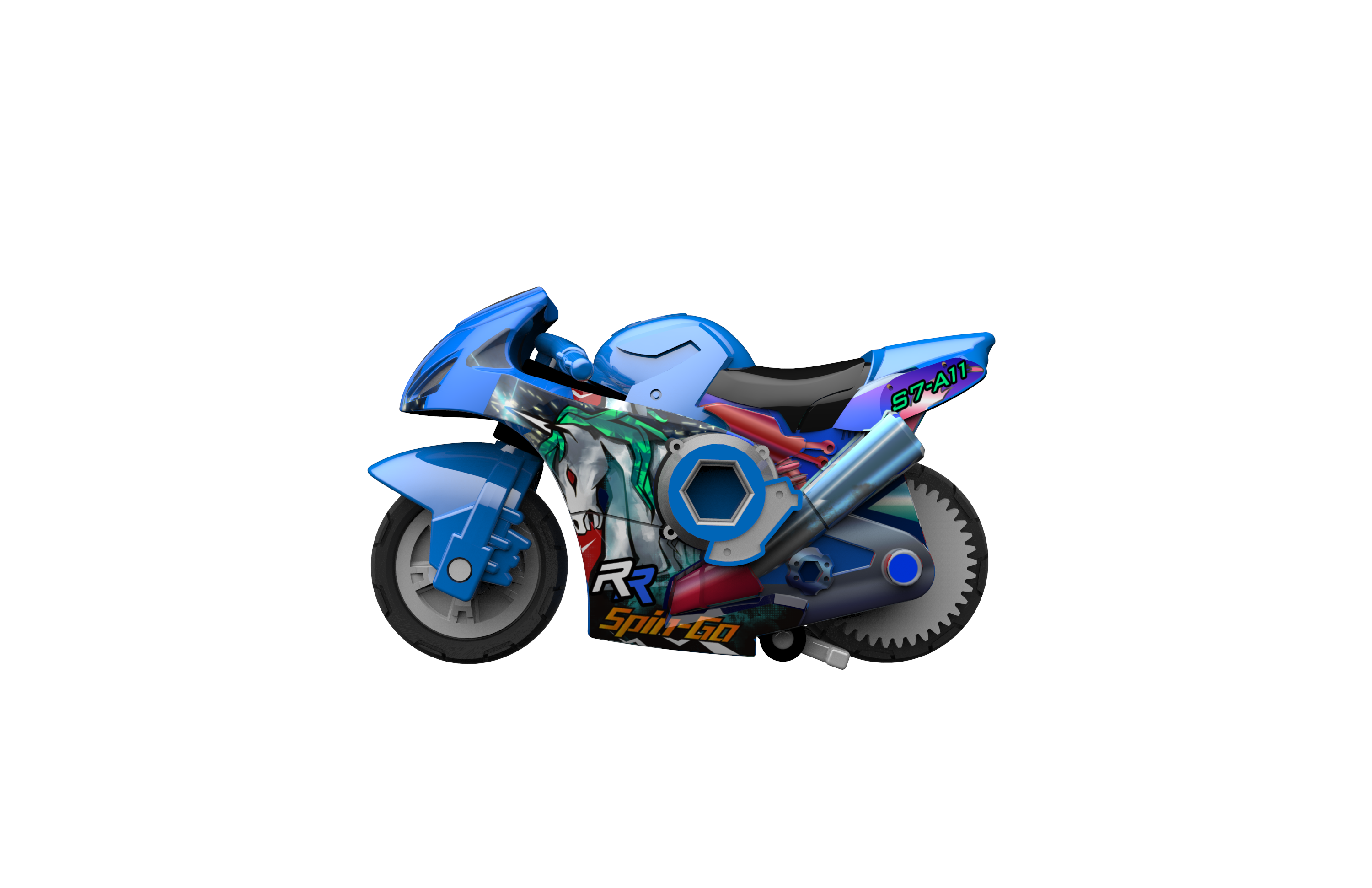 爱动飕狗摩托车玩具7代飕狗7迷你sogo小摩托车模型儿童惯性回力车