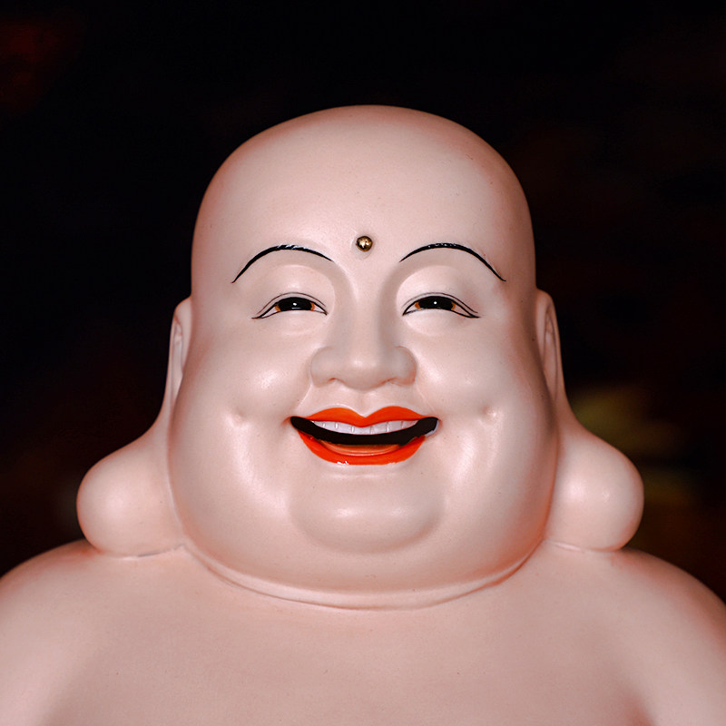 弥勒德化陶瓷佛像供奉家用笑佛大肚佛家家居佛堂摆件