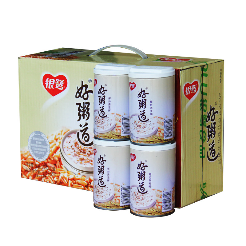 银鹭好粥道 椰奶燕麦粥 八宝粥 280g*12罐 整箱装速食粥 休闲零食