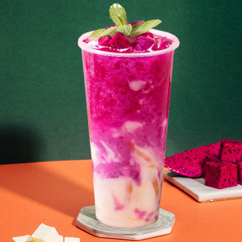 火龙果果汁冷冻红心火龙火鲜榨龙汁果浆果茶饮料浓缩果蔬汁