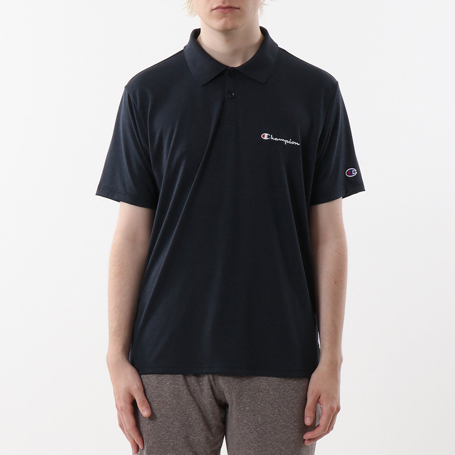 champion 日版纯色小logo刺绣tee男女情侣休闲宽松polo衫短袖t恤