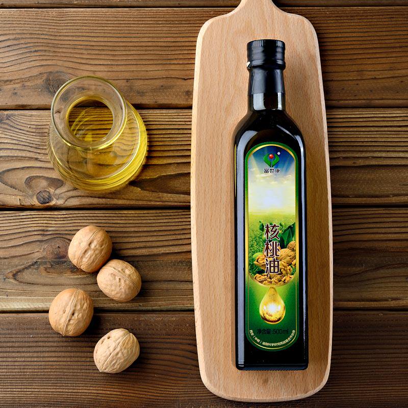富世康初榨核桃油500ml 食用油冷榨山核桃油礼品婴幼儿宝宝