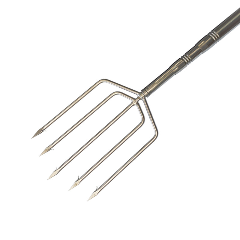鱼叉户外带杆不锈钢五齿大号倒刺可伸缩超硬钢叉其他垂钓用品