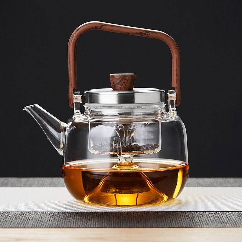 绿昌明玻璃煮茶壶提梁蒸茶器家用耐高温泡茶壶电陶炉烧水茶具套装