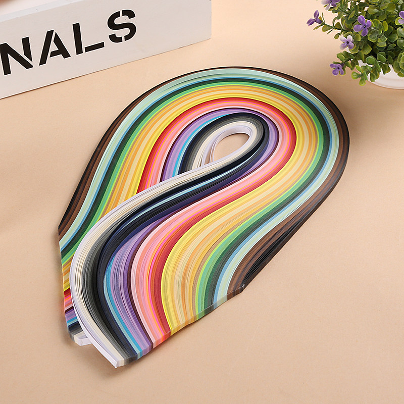 50色彩色纸条3mm5mm7mm10mm多色混色衍纸材料一送一包折纸