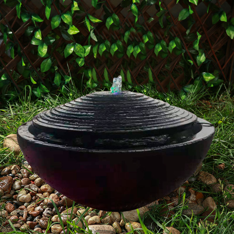 石雕流水水钵涌泉日式石钵别墅水系喷泉水池石雕