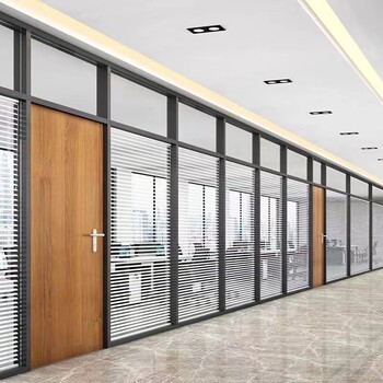 ຫ້ອງການ Chongqing soundproofing double glass louver aluminium alloy tempered glass high partition wall professional custom ຜູ້ຜະລິດຂາຍໂດຍກົງ