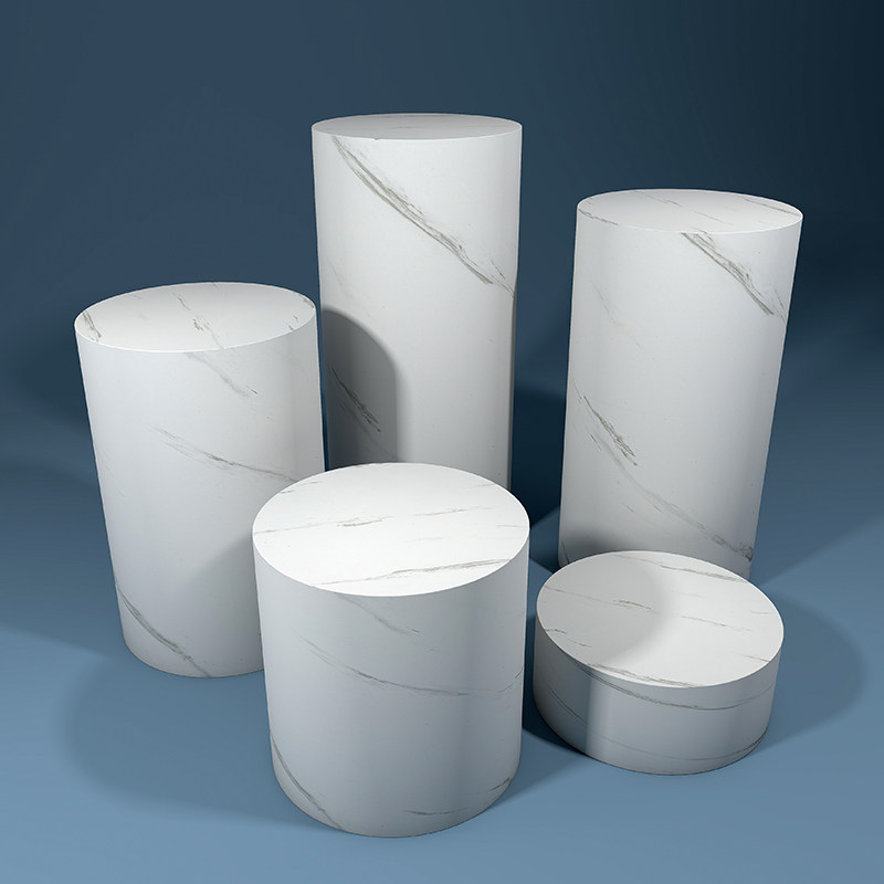 大理石高低展示台服装店流水展示架方形几何体直播地台展示地台