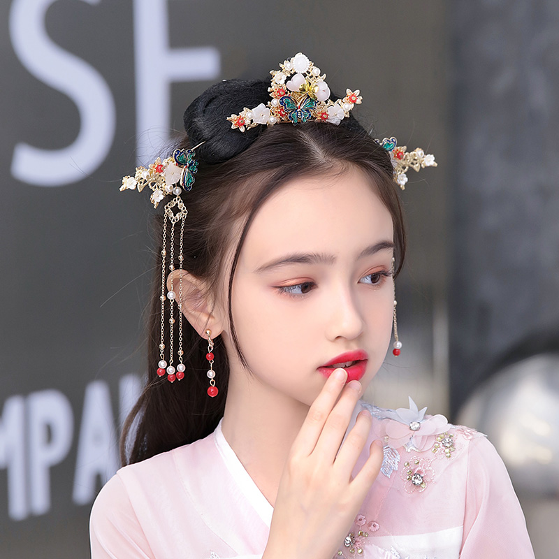 汉服头饰儿童古装发饰古风发簪流苏步摇女童发饰