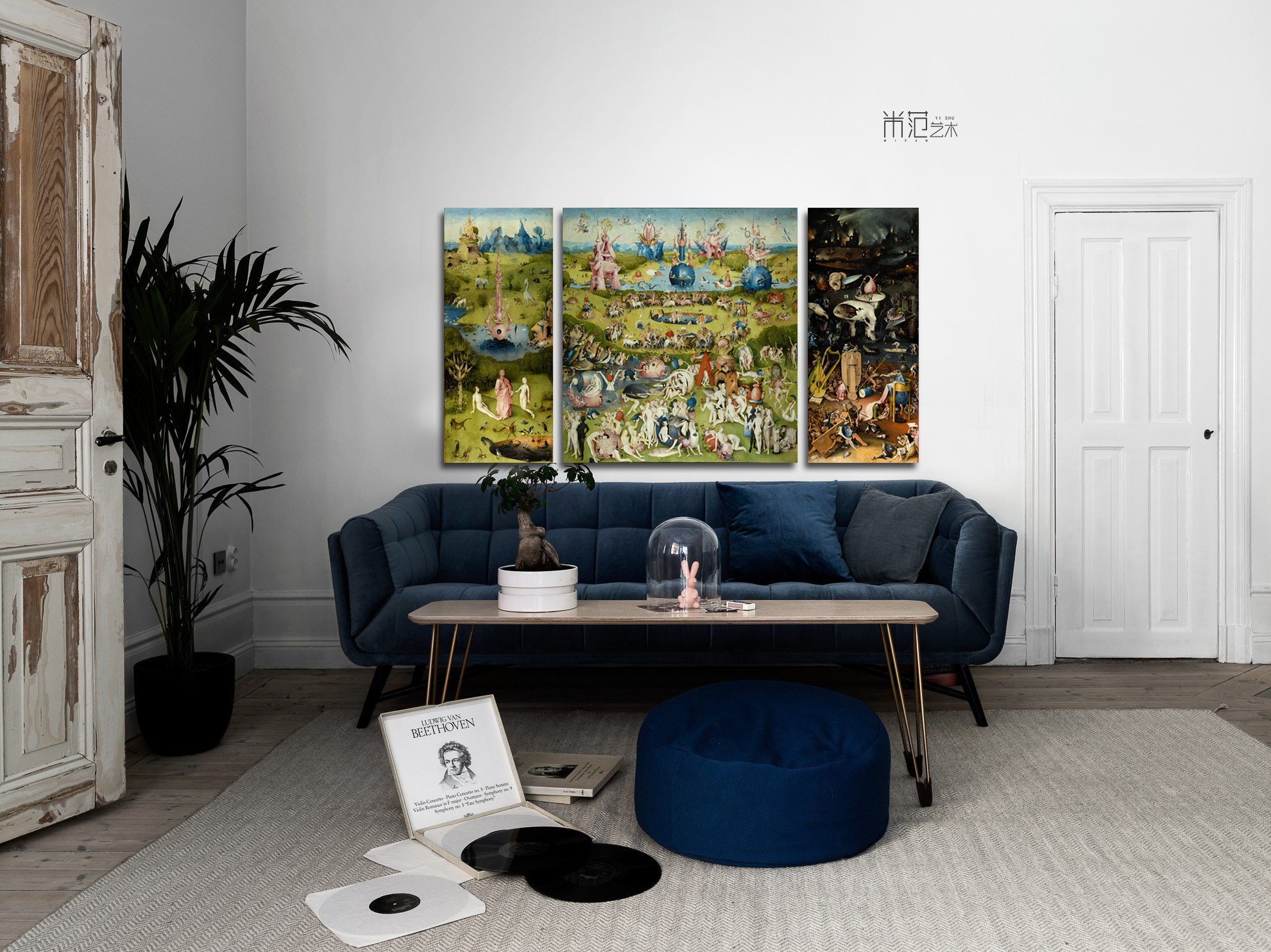 超现实鼻祖bosch博斯人间乐园人间乐园古典组合三联现代装饰画