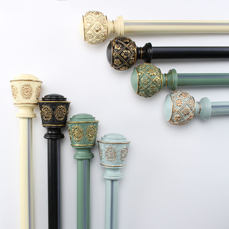 尚格窗帘杆加厚铝合金静音欧式豪华罗马杆单杆双杆窗帘轨道侧装